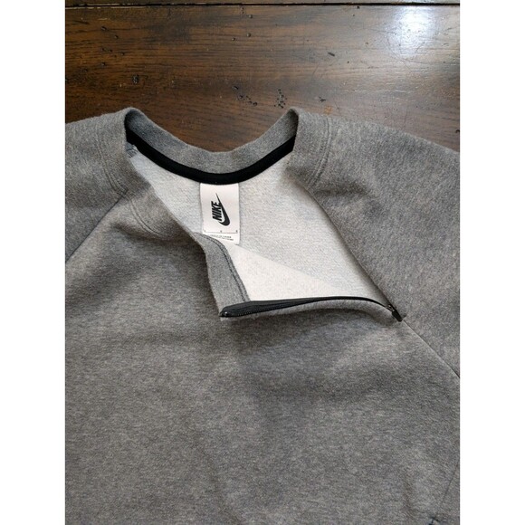 Nike Tech Fleece Pullover Crewneck Sweatshirt L Gray Cropped Streetwear Athletic - Picture 8 of 13